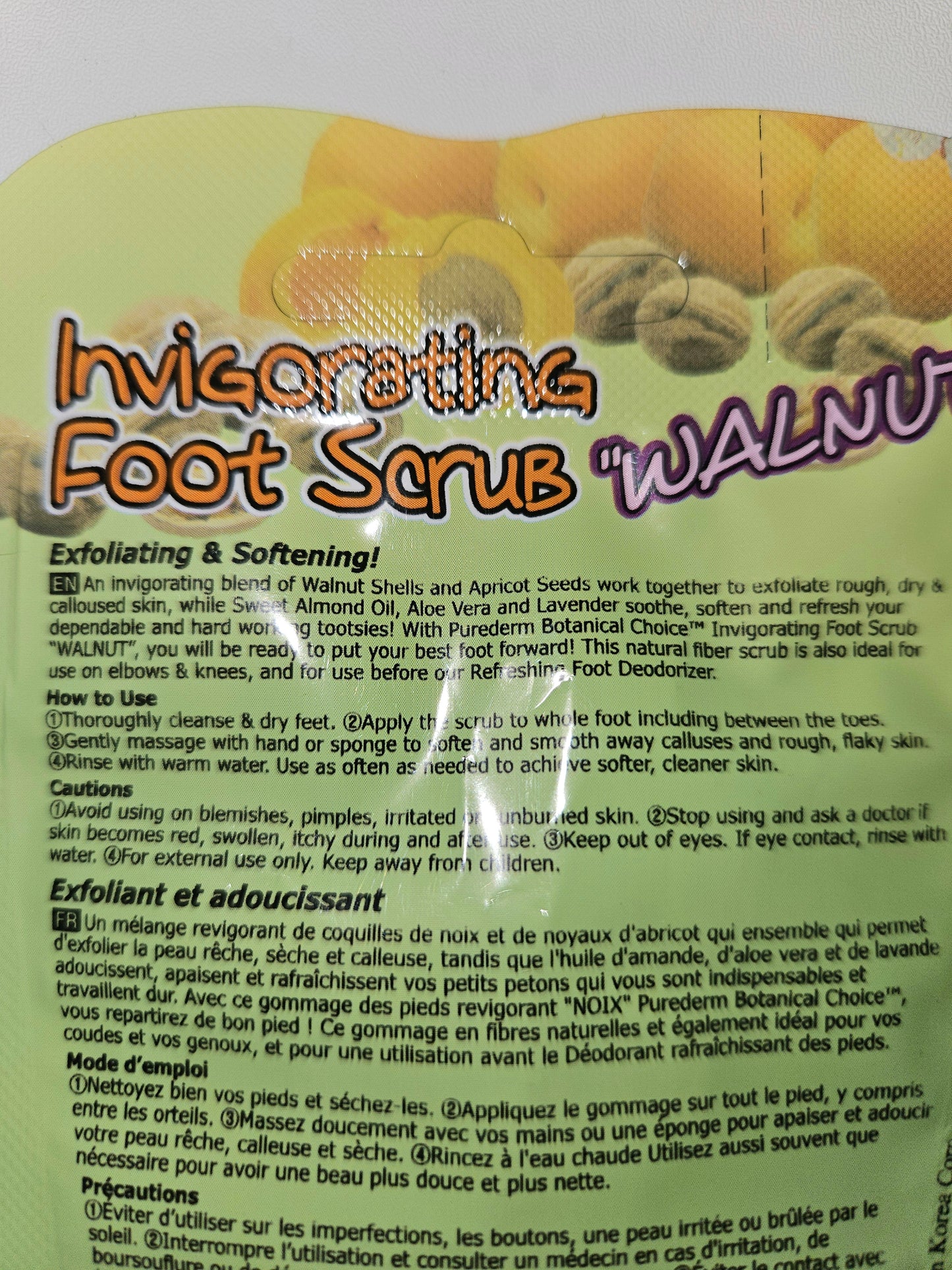 Purederm Botanical Choice Invigorating Foot Walnut Scrub