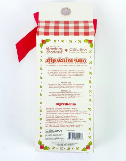 Celavi Strawberry Shortcake Lip Balm Set