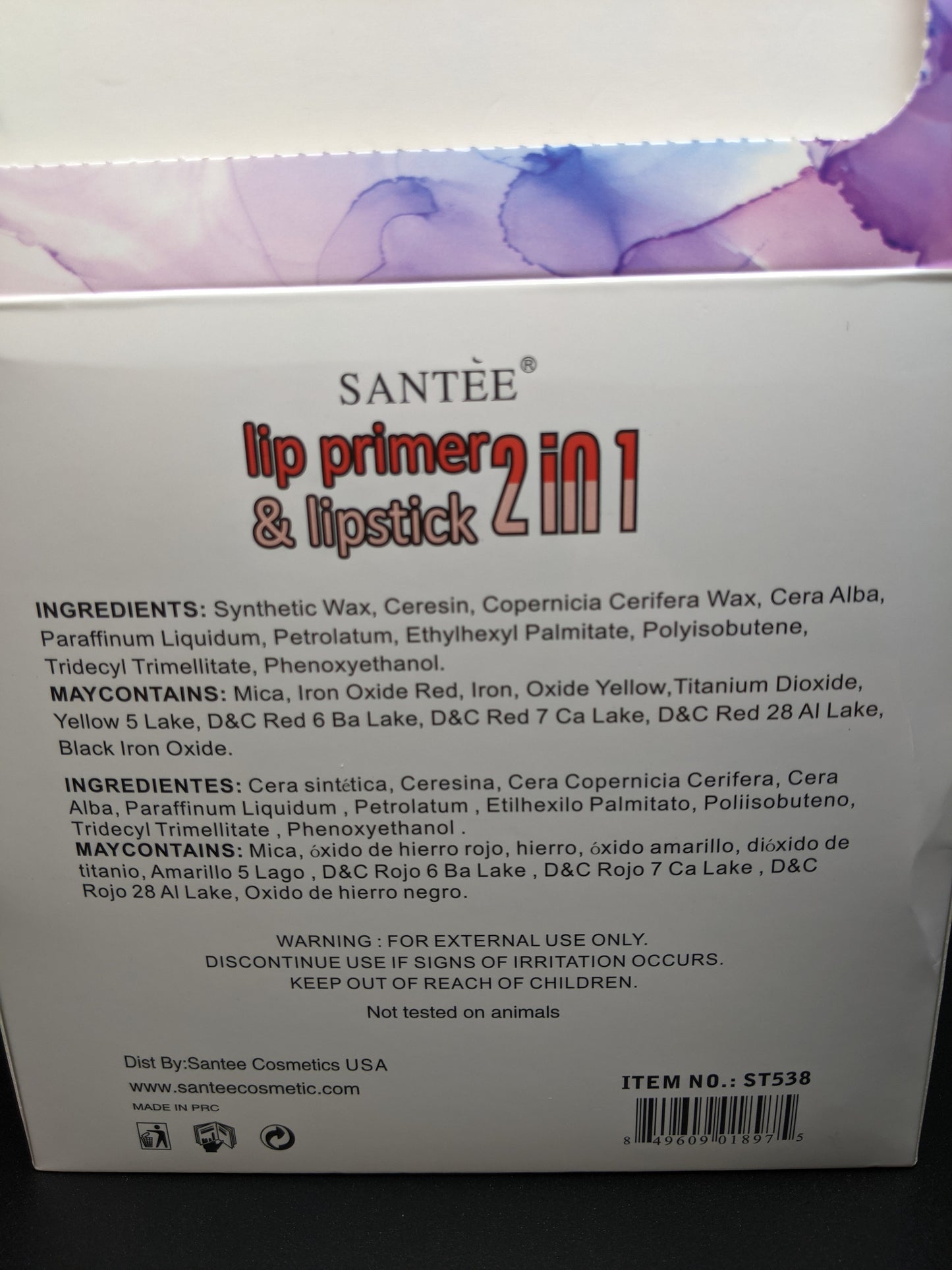 Santee 2 in 1 Lip Primer & Lipstick