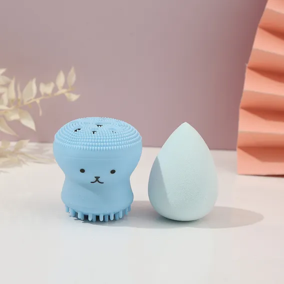 Octopus Cleansing Brush & Beauty Blender Set