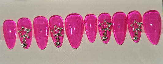 Pinky Stardust Nail Design