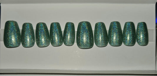 Shimmer Sea Nail Design