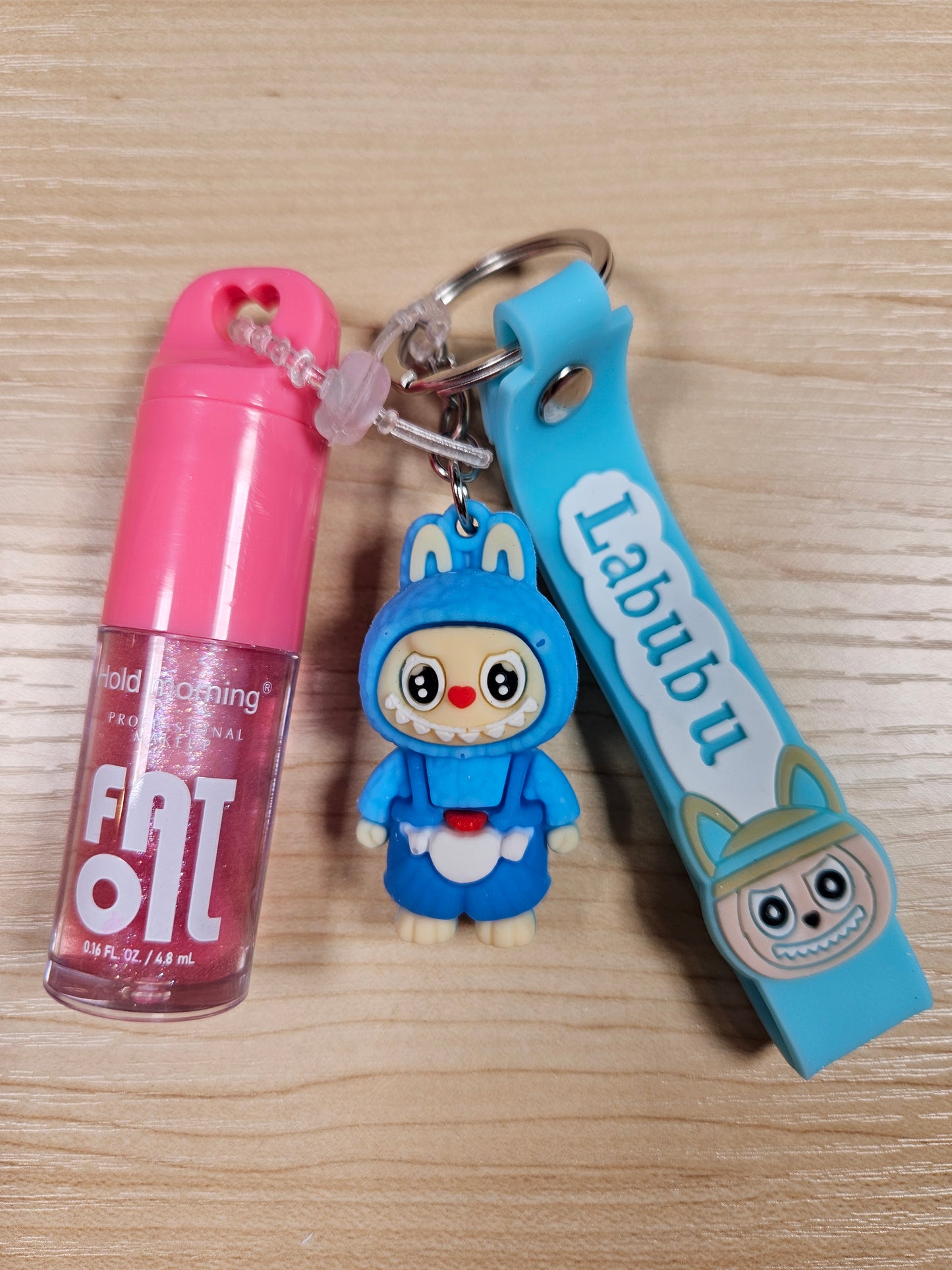 Hold Morning Labubu Fat Lip Oil with Wristlet