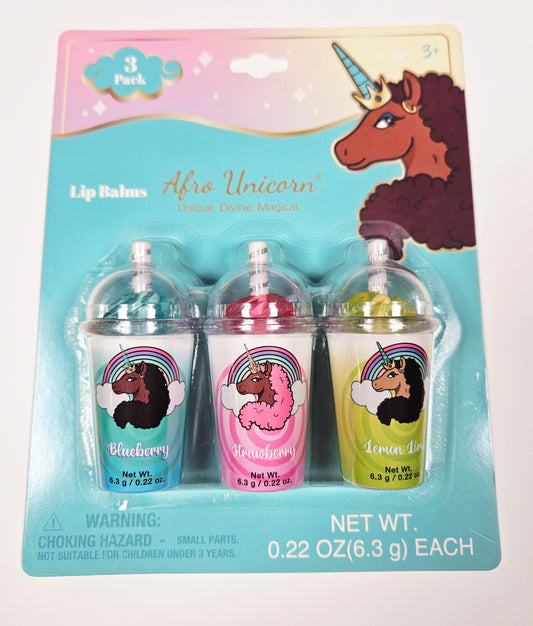 Afro Unicorn Lip Balms 3-Pack