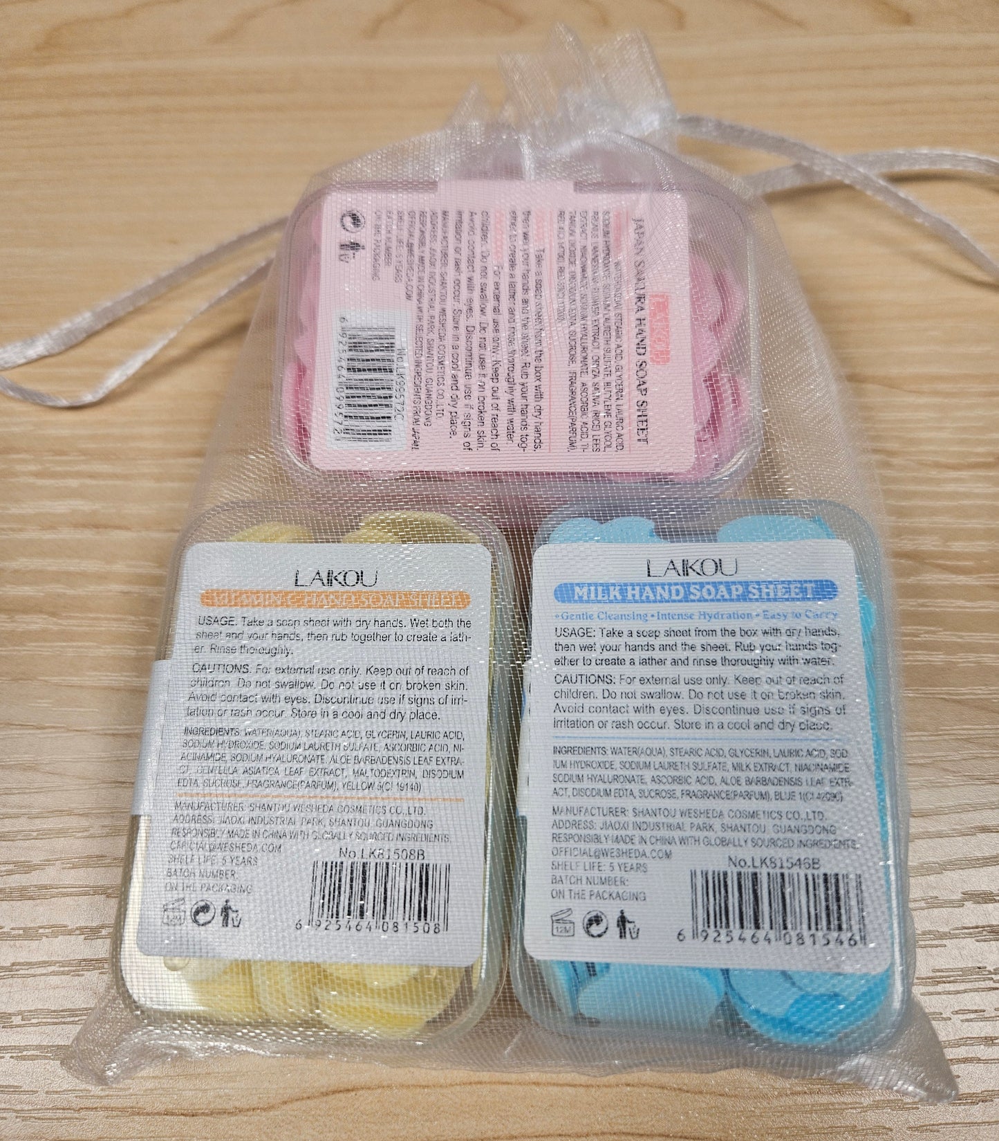 Laikou Sakura, Milk, and Vitamin C Hand Soap Petals Set