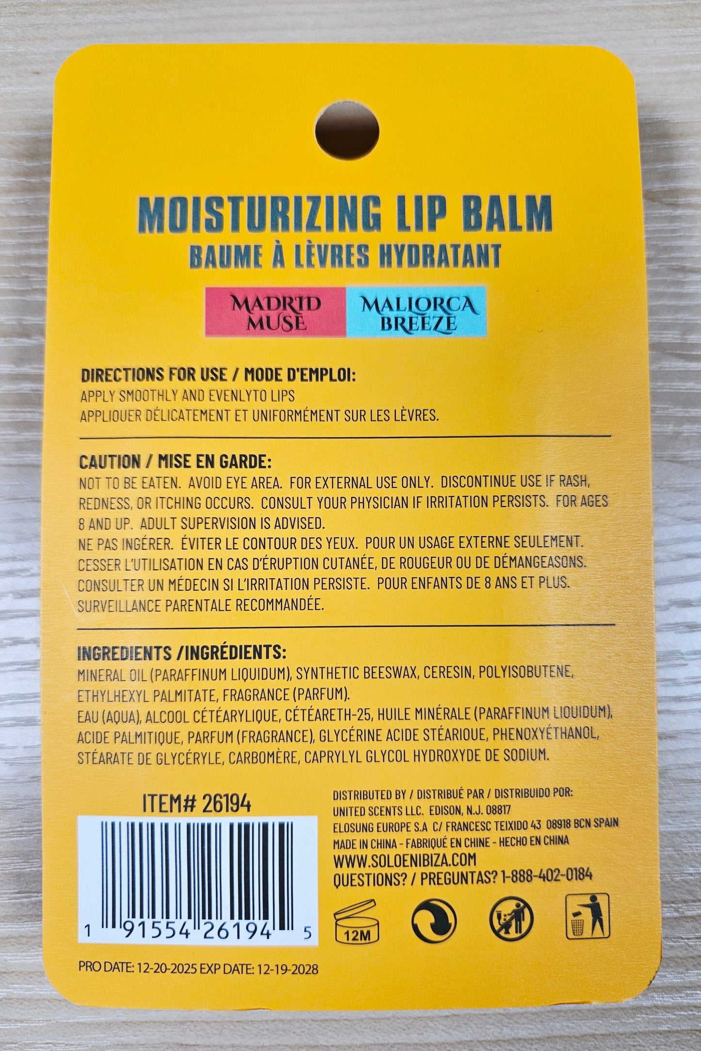 Solo En Ibiza Moisturizing Lip Balm Duo Pack