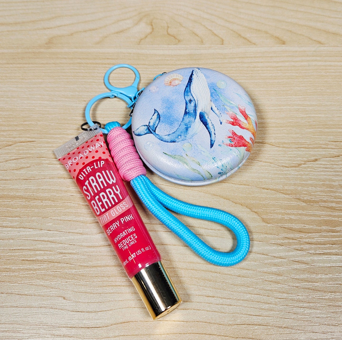 Seascape Dual Compact Mirror Keychain Lippy Set