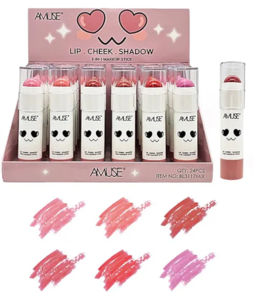 Amuse 3-n-1 Lips, Cheek and Shadow Makeup Stick