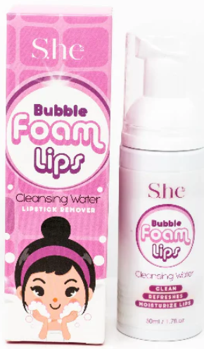 SHE Bubble Foam Lips Cleansing Water-Strawberry Scented