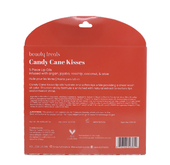 Beauty Treats Candy Cane Kisses Lip Oil Set