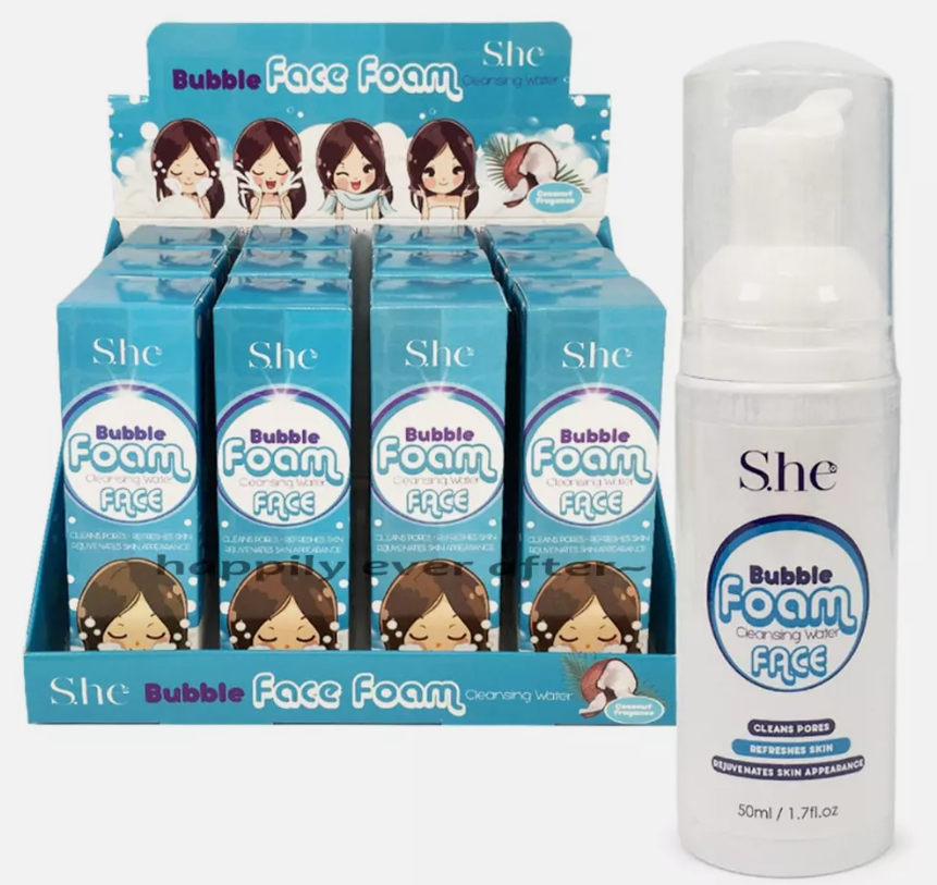 SHE Bubble Foam Face Cleansing Water-Coconut Scented