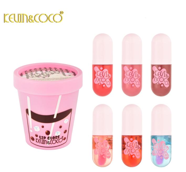 Kevin  & Coco Milk Tea Boba 6-Piece Lip Oil