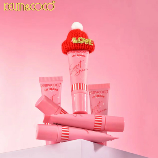 Kevin & Coco Xmas Santa Hat Merry and Bright Pearl Lip Gloss