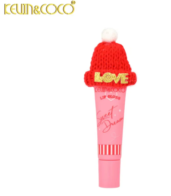 Kevin & Coco Xmas Santa Hat Merry and Bright Pearl Lip Gloss