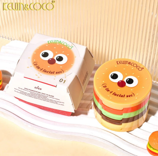 Kevin & Coco Burgerlicious 5-in-1 Facial Compact Set