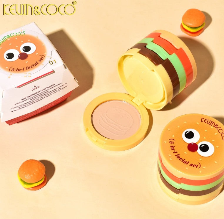 Kevin & Coco Burgerlicious 5-in-1 Facial Compact Set