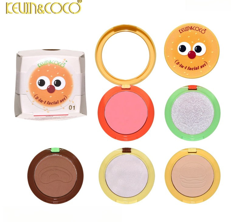 Kevin & Coco Burgerlicious 5-in-1 Facial Compact Set