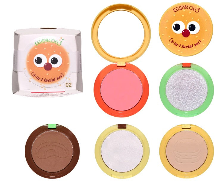 Kevin & Coco Burgerlicious 5-in-1 Facial Compact Set