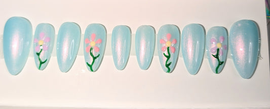 Spring Flowers Nail Design