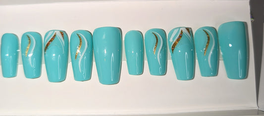 Sophisticated Sea Nail Design