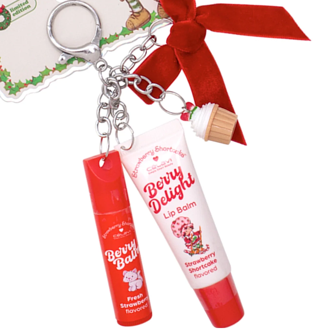 Celavi Strawberry Shortcake Berry Balm Keychain Duo