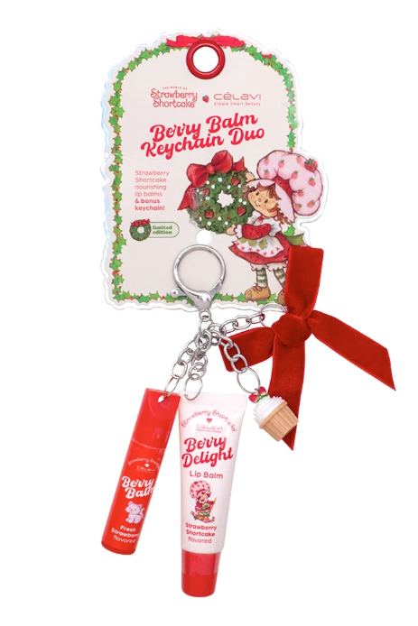 Celavi Strawberry Shortcake Berry Balm Keychain Duo