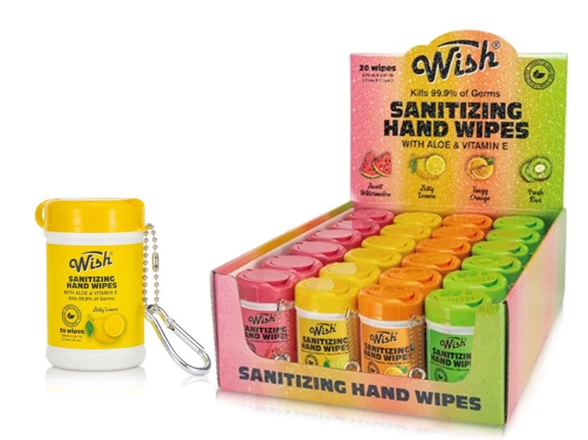 Wish Sanitizing Hand Wipes with Carabiner