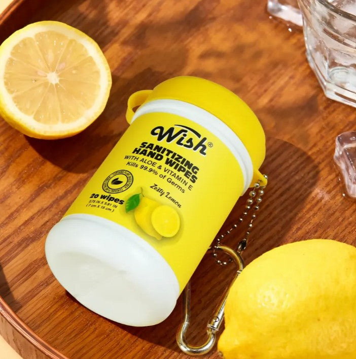 Wish Sanitizing Hand Wipes with Carabiner