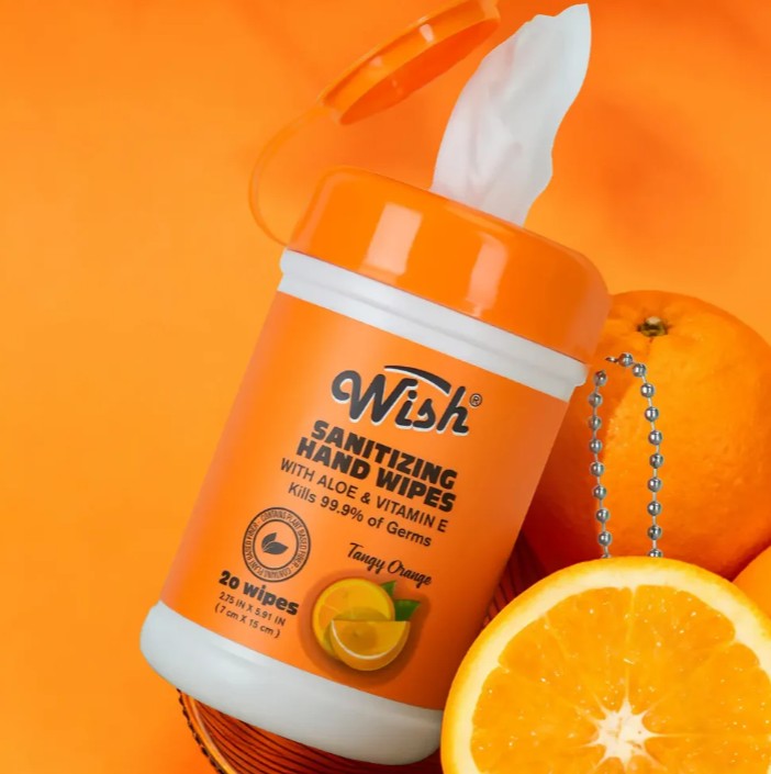 Wish Sanitizing Hand Wipes with Carabiner
