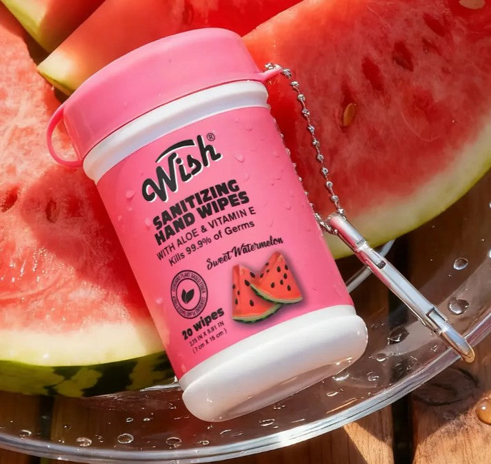 Wish Sanitizing Hand Wipes with Carabiner